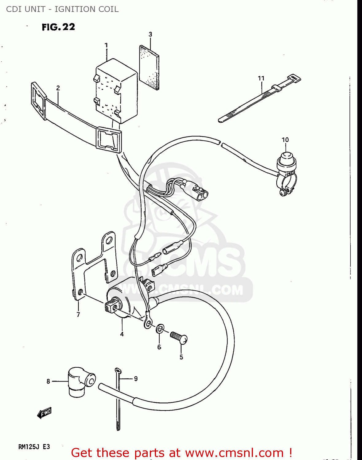 CDI UNIT - IGNITION COIL RM125 1987 (H) USA (E03)