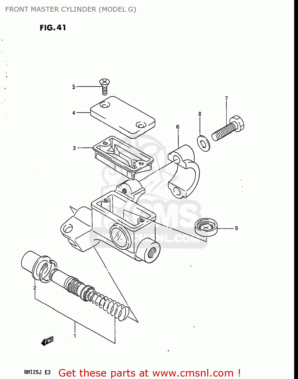 FRONT MASTER CYLINDER (MODEL G) RM125 1987 (H) USA (E03)