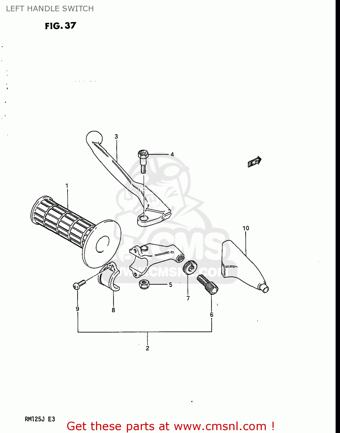 LEFT HANDLE SWITCH RM125 1987 (H) USA (E03)