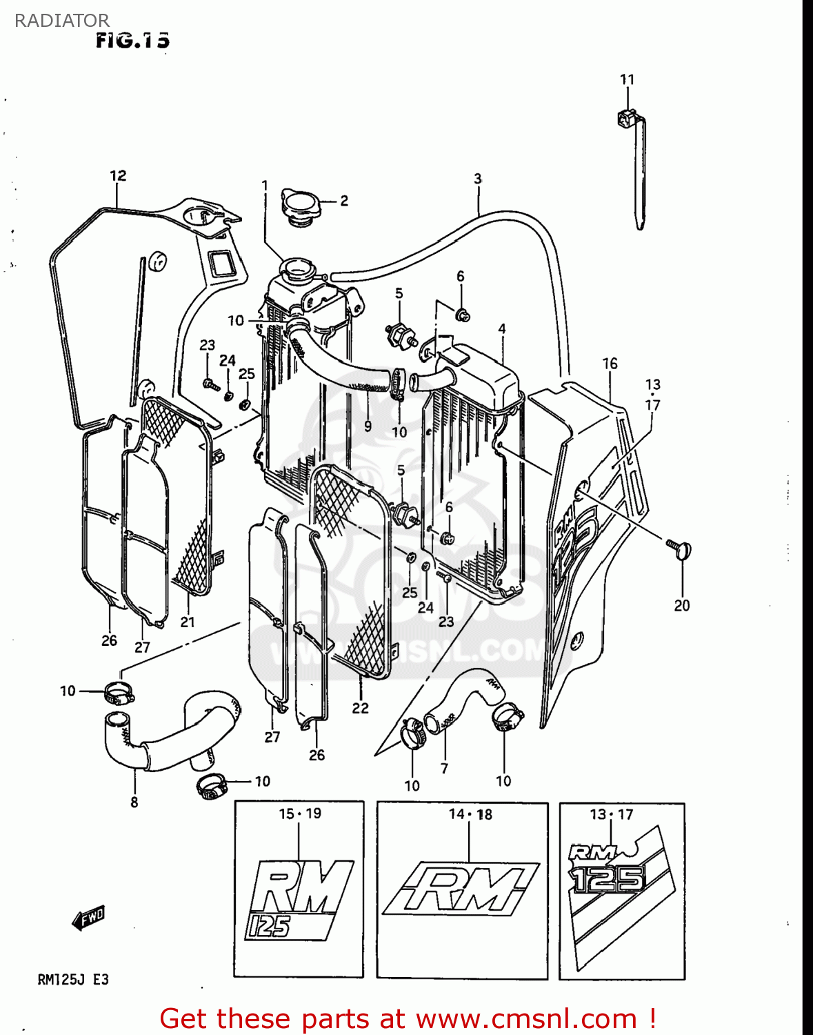 RADIATOR RM125 1987 (H) USA (E03)