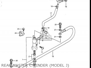 REAR MASTER CYLINDER (MODEL J) - RM125 1987 (H) USA (E03)