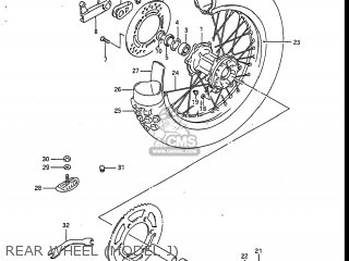 REAR WHEEL (MODEL J) - RM125 1987 (H) USA (E03)