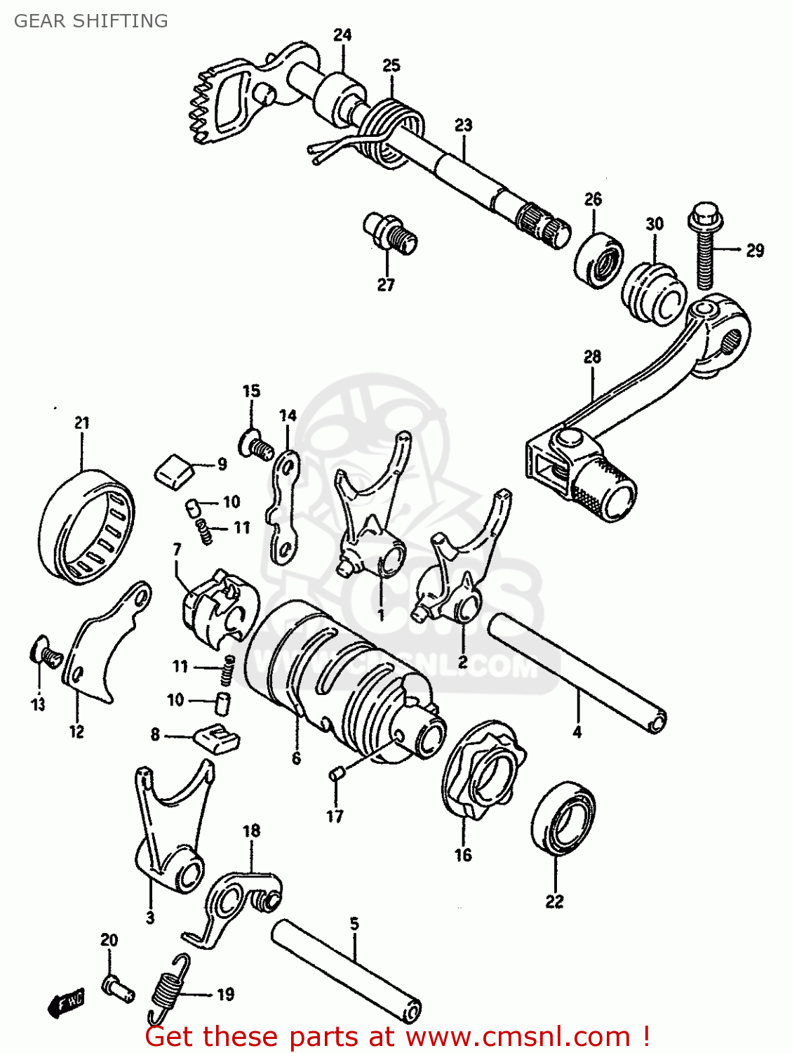 GEAR SHIFTING RM125 1988 (J) UNITED KINGDOM FRANCE AUSTRALIA (02 E04 E24)