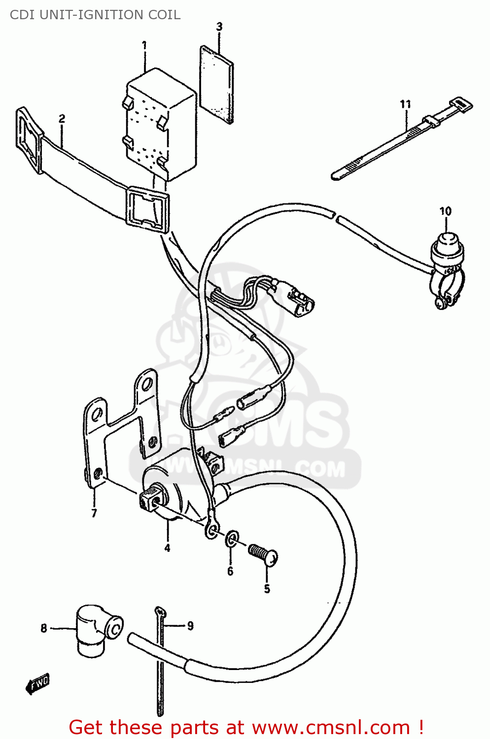 CDI UNIT-IGNITION COIL RM125 1988 (J) UNITED KINGDOM FRANCE AUSTRALIA (02 E04 E24)