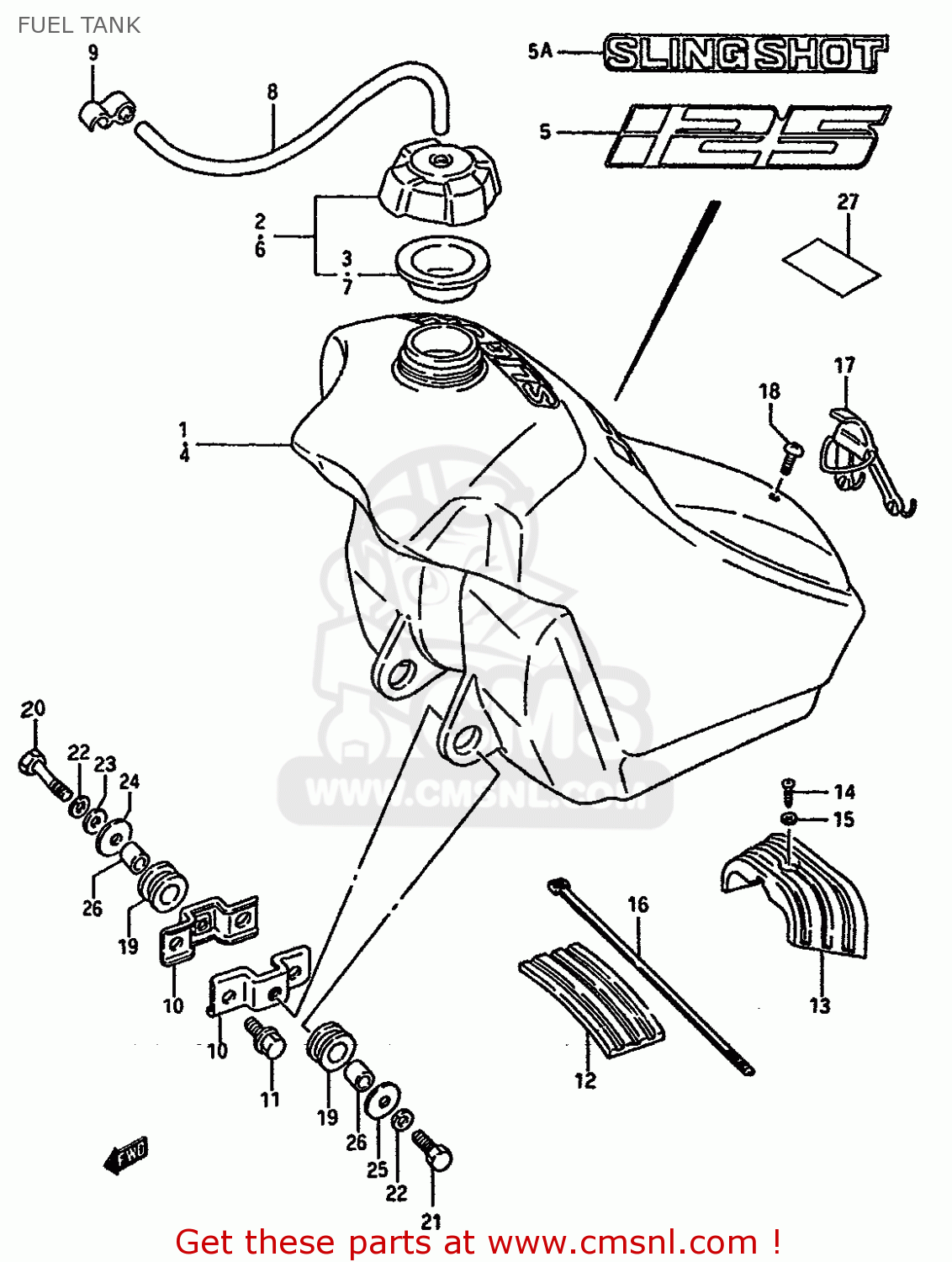 FUEL TANK RM125 1988 (J) UNITED KINGDOM FRANCE AUSTRALIA (02 E04 E24)