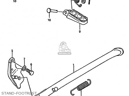 STAND-FOOTREST - RM125 1988 (J) UNITED KINGDOM FRANCE AUSTRALIA (02 E04 E24)