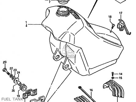 FUEL TANK - RM125 1988 (J) UNITED KINGDOM FRANCE AUSTRALIA (02 E04 E24)