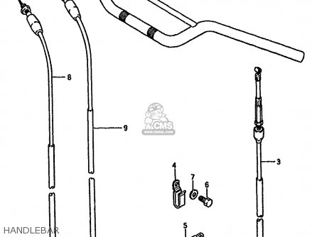 HANDLEBAR - RM125 1988 (J) UNITED KINGDOM FRANCE AUSTRALIA (02 E04 E24)