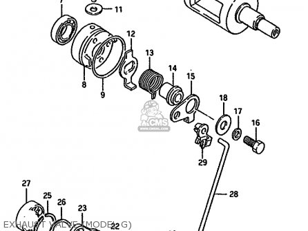 EXHAUST VALVE (MODEL G) - RM125 1988 (J) UNITED KINGDOM FRANCE AUSTRALIA (02 E04 E24)