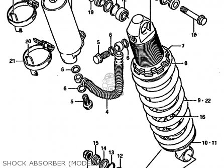 SHOCK ABSORBER (MODEL G) - RM125 1988 (J) UNITED KINGDOM FRANCE AUSTRALIA (02 E04 E24)