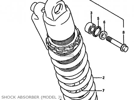 SHOCK ABSORBER (MODEL J) - RM125 1988 (J) UNITED KINGDOM FRANCE AUSTRALIA (02 E04 E24)