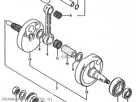 CRANKSHAFT (MODEL G) - RM125 1988 (J) UNITED KINGDOM FRANCE AUSTRALIA (02 E04 E24)