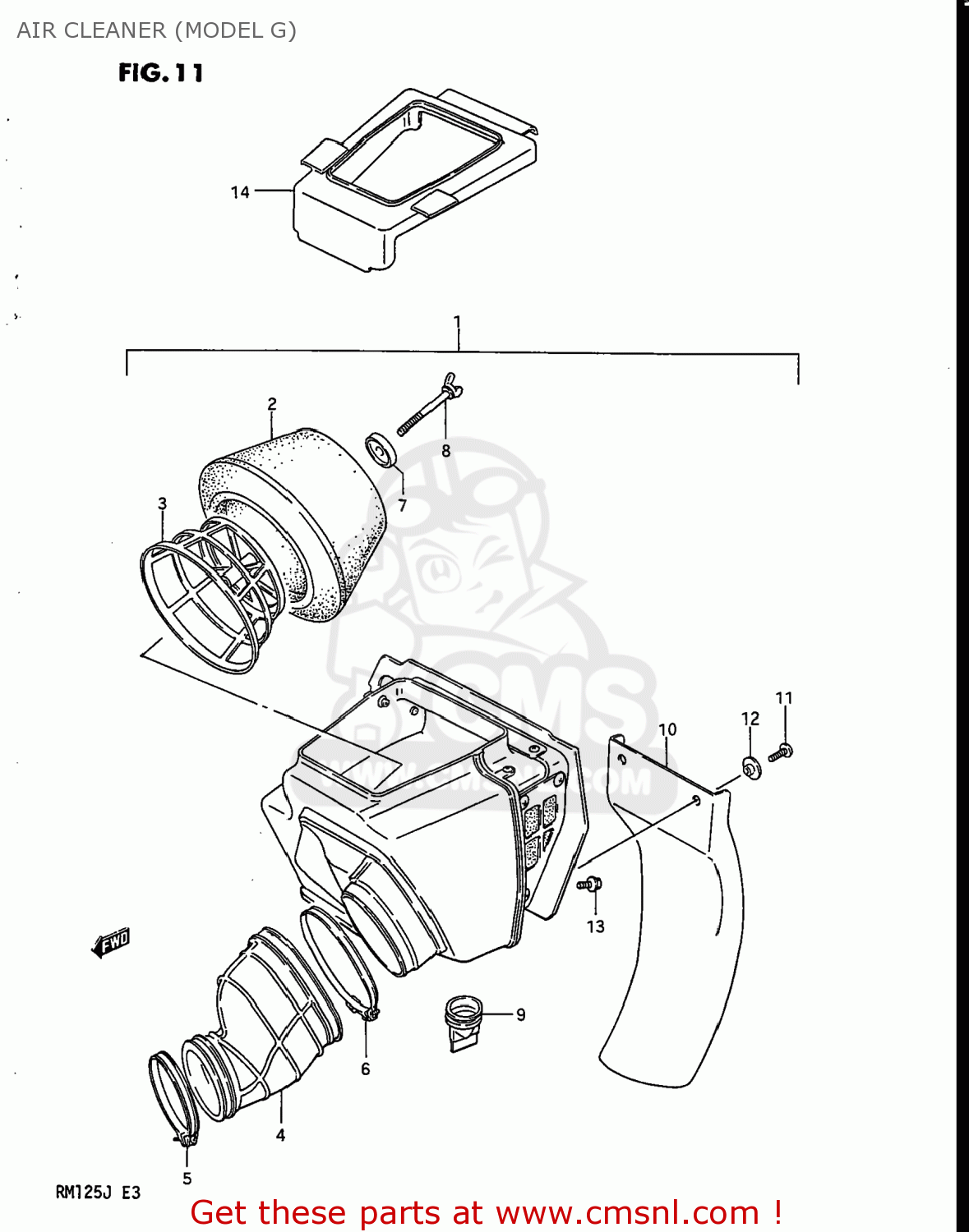AIR CLEANER (MODEL G) RM125 1988 (J) USA (E03)