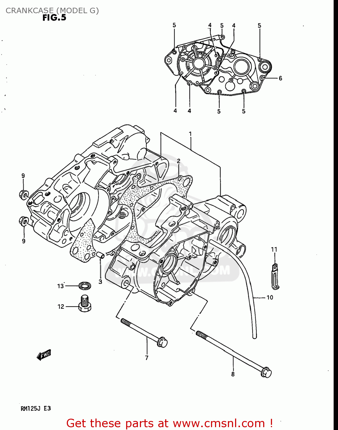 CRANKCASE (MODEL G) RM125 1988 (J) USA (E03)