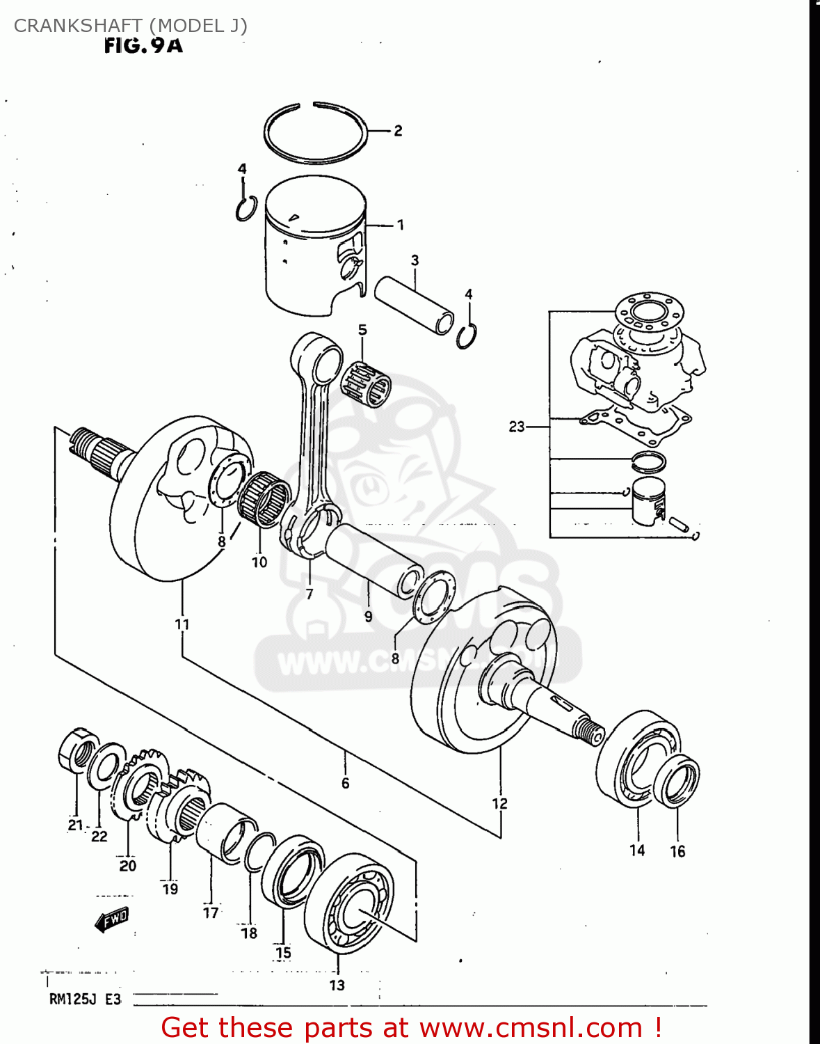 CRANKSHAFT (MODEL J) RM125 1988 (J) USA (E03)
