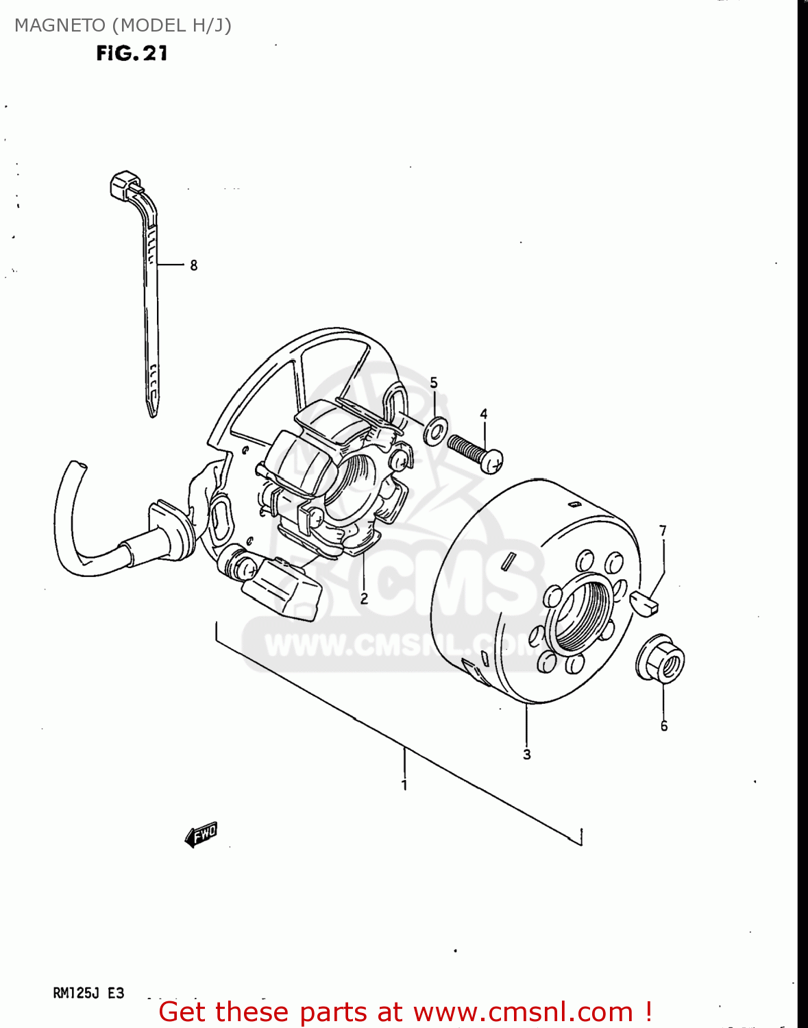 MAGNETO (MODEL H/J) RM125 1988 (J) USA (E03)