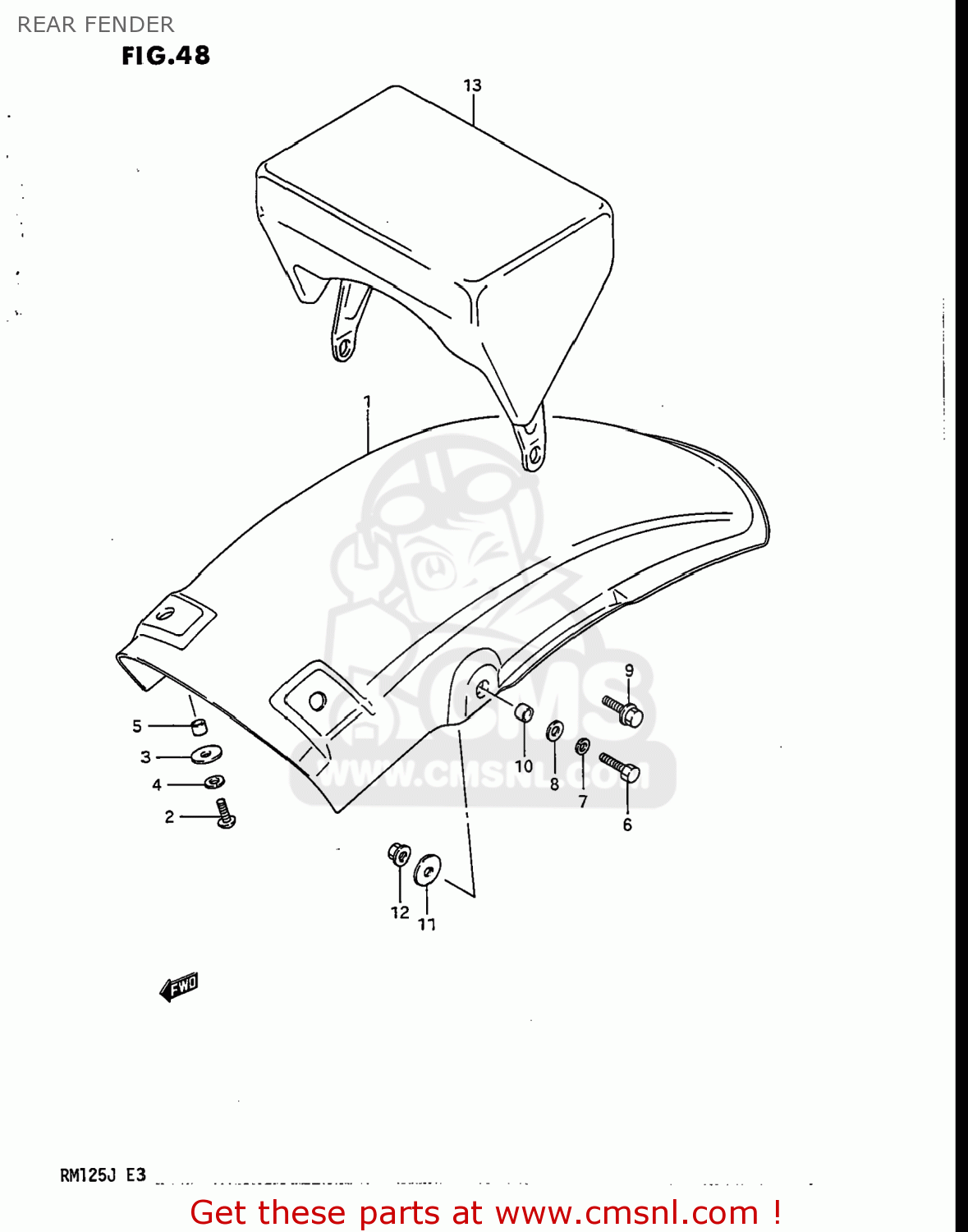 REAR FENDER RM125 1988 (J) USA (E03)