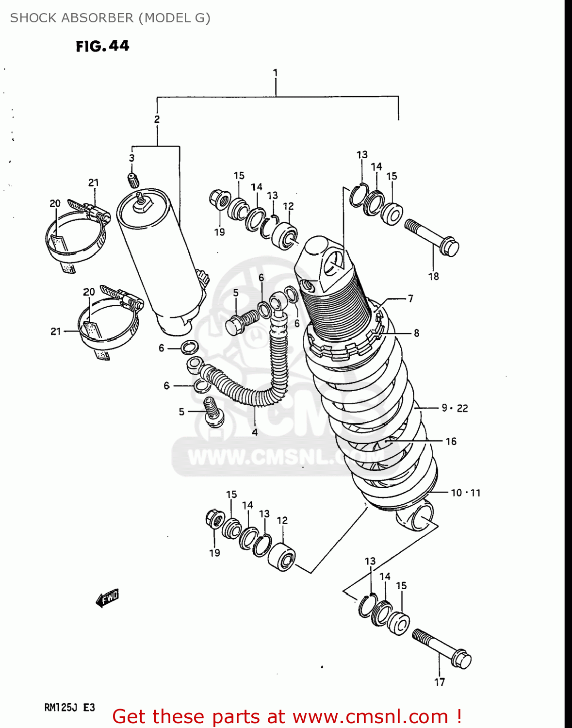 SHOCK ABSORBER (MODEL G) RM125 1988 (J) USA (E03)