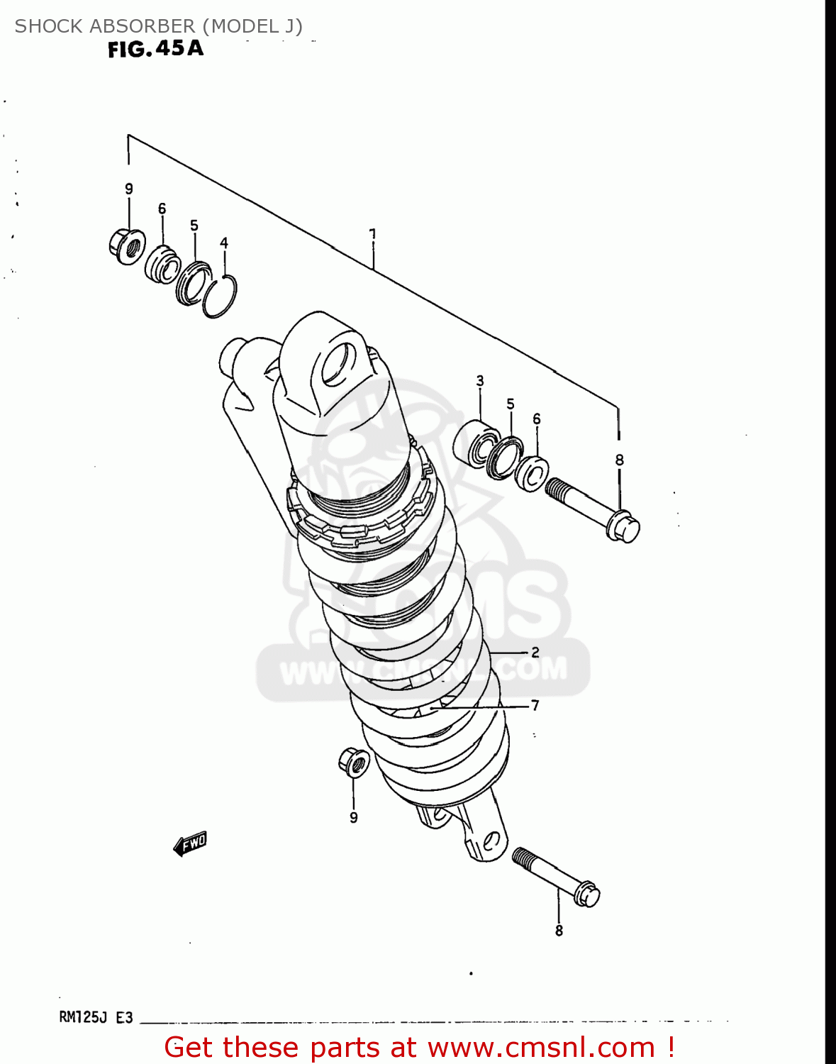 SHOCK ABSORBER (MODEL J) RM125 1988 (J) USA (E03)