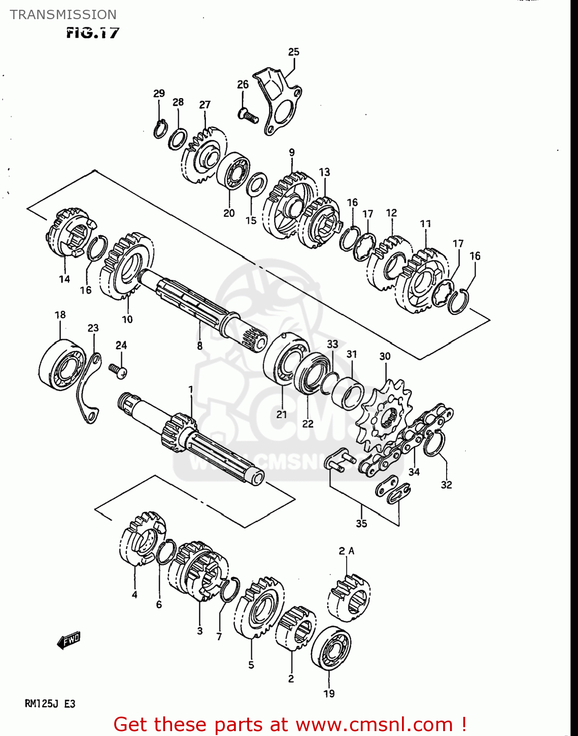 TRANSMISSION RM125 1988 (J) USA (E03)