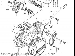 CRANKCASE COVER- WATER PUMP - RM125 1988 (J) USA (E03)