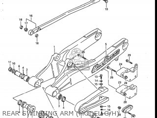 REAR SWINGING ARM (MODEL G/H) - RM125 1988 (J) USA (E03)