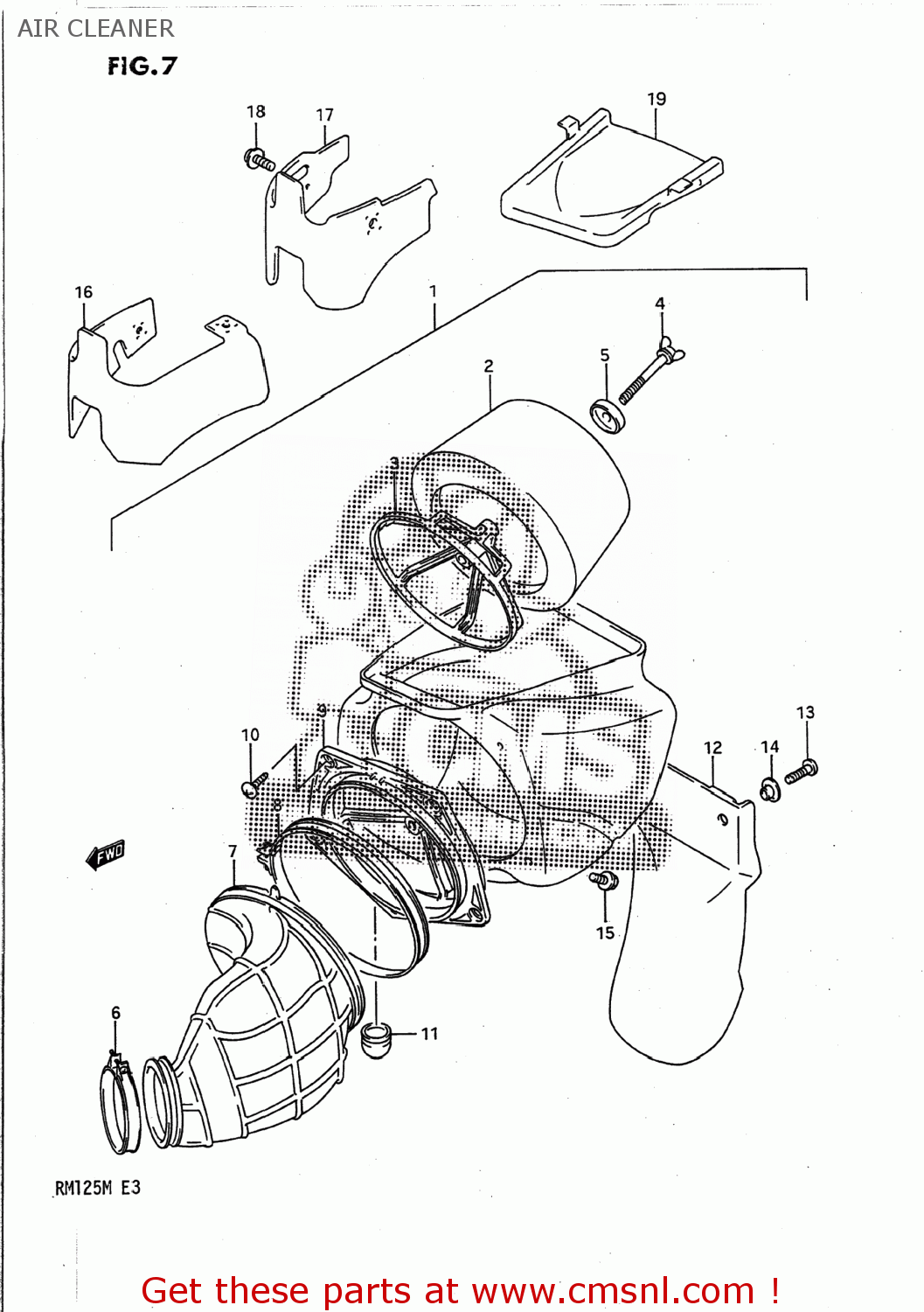 AIR CLEANER RM125 1989 (K) UNITED KINGDOM FRANCE AUSTRALIA (E02 E04 E24)
