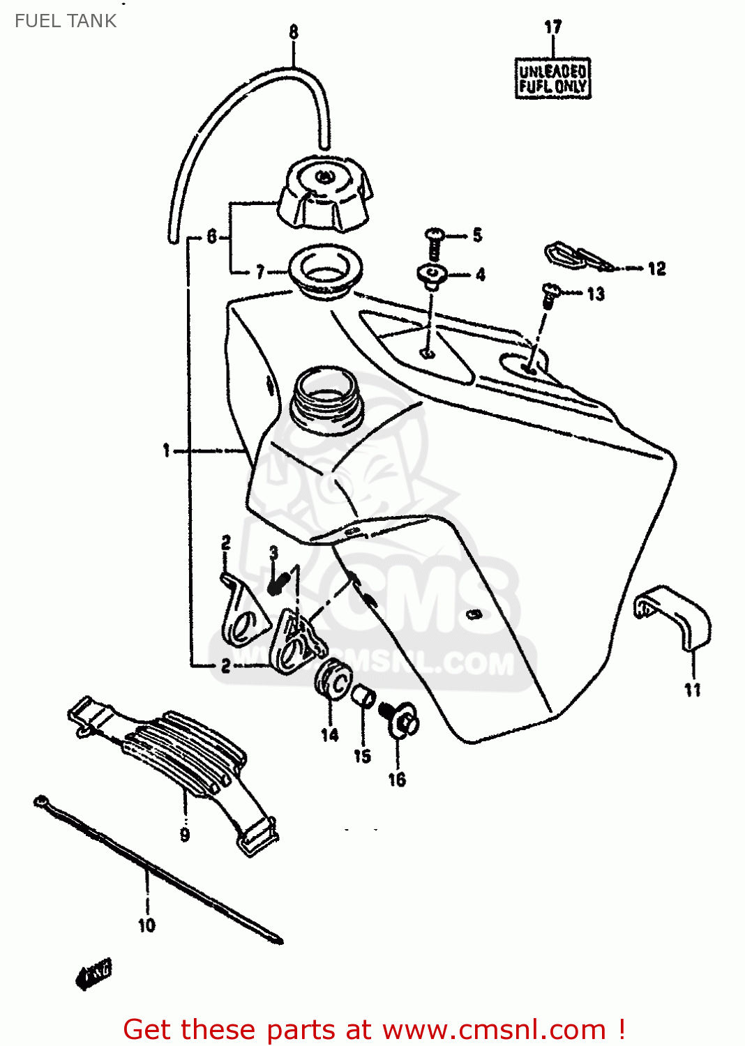 FUEL TANK RM125 1989 (K) UNITED KINGDOM FRANCE AUSTRALIA (E02 E04 E24)