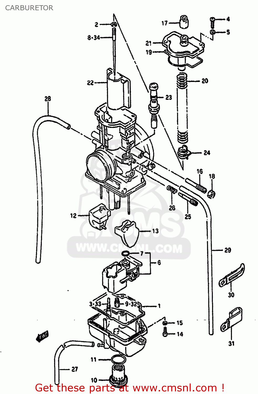 CARBURETOR RM125 1989 (K) UNITED KINGDOM FRANCE AUSTRALIA (E02 E04 E24)
