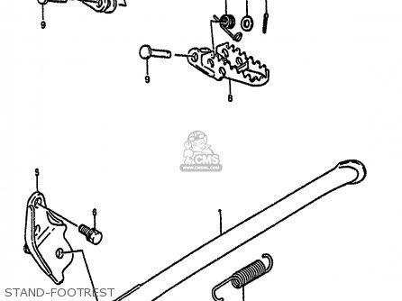 STAND-FOOTREST - RM125 1989 (K) UNITED KINGDOM FRANCE AUSTRALIA (E02 E04 E24)