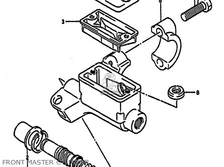 FRONT MASTER CYLINDER - RM125 1989 (K) UNITED KINGDOM FRANCE AUSTRALIA (E02 E04 E24)