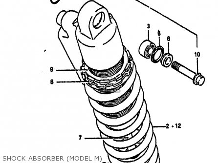SHOCK ABSORBER (MODEL M) - RM125 1989 (K) UNITED KINGDOM FRANCE AUSTRALIA (E02 E04 E24)