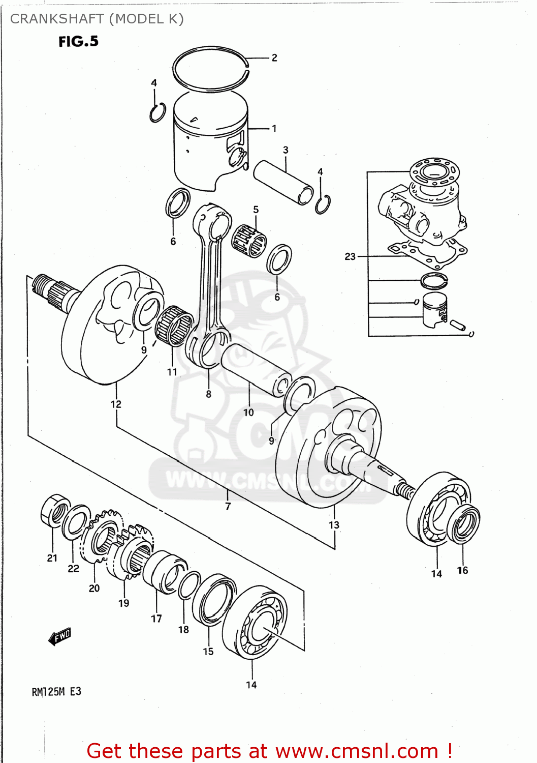 CRANKSHAFT (MODEL K) RM125 1989 (K) USA (E03)