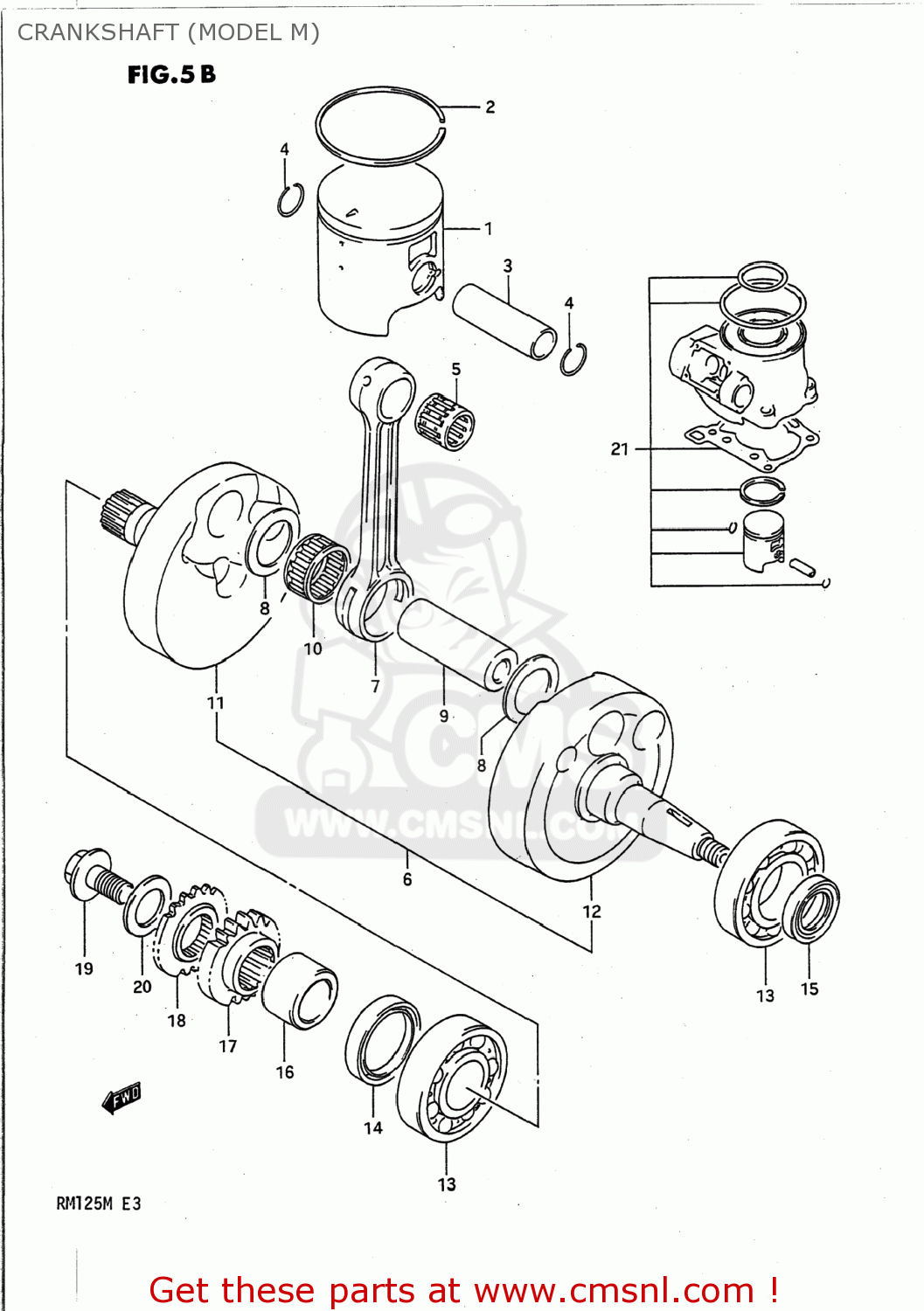 CRANKSHAFT (MODEL M) RM125 1989 (K) USA (E03)