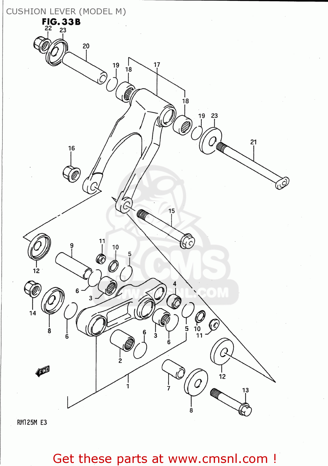 CUSHION LEVER (MODEL M) RM125 1989 (K) USA (E03)
