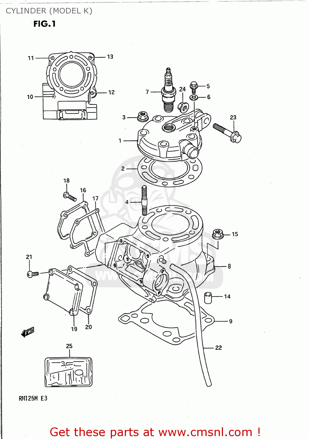 CYLINDER (MODEL K) RM125 1989 (K) USA (E03)