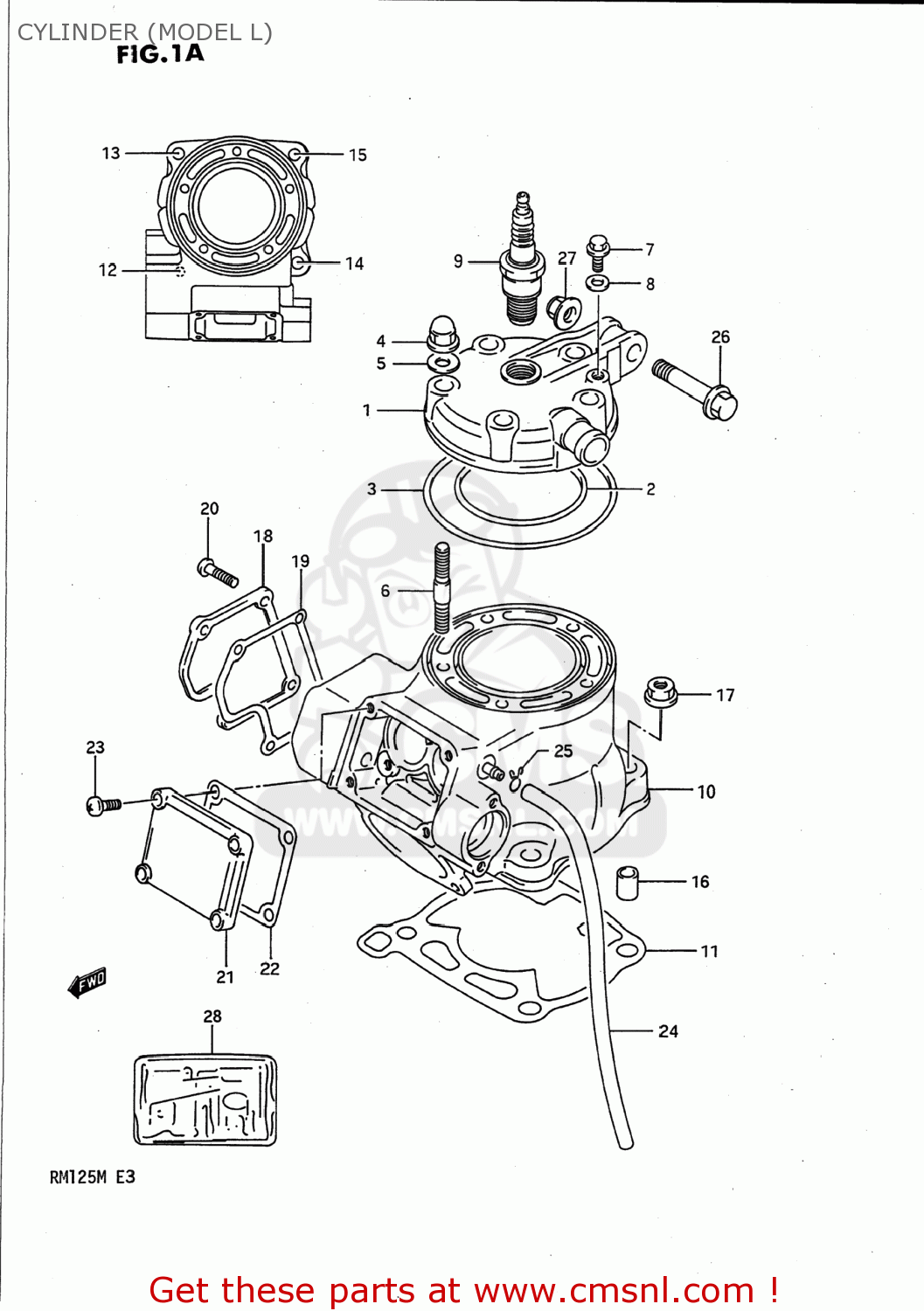 CYLINDER (MODEL L) RM125 1989 (K) USA (E03)