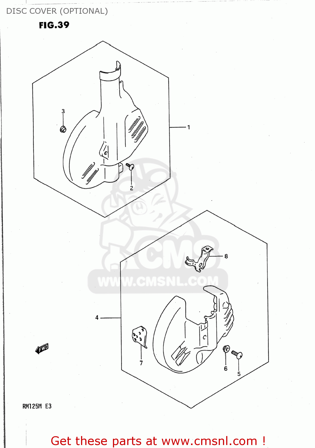 DISC COVER (OPTIONAL) RM125 1989 (K) USA (E03)