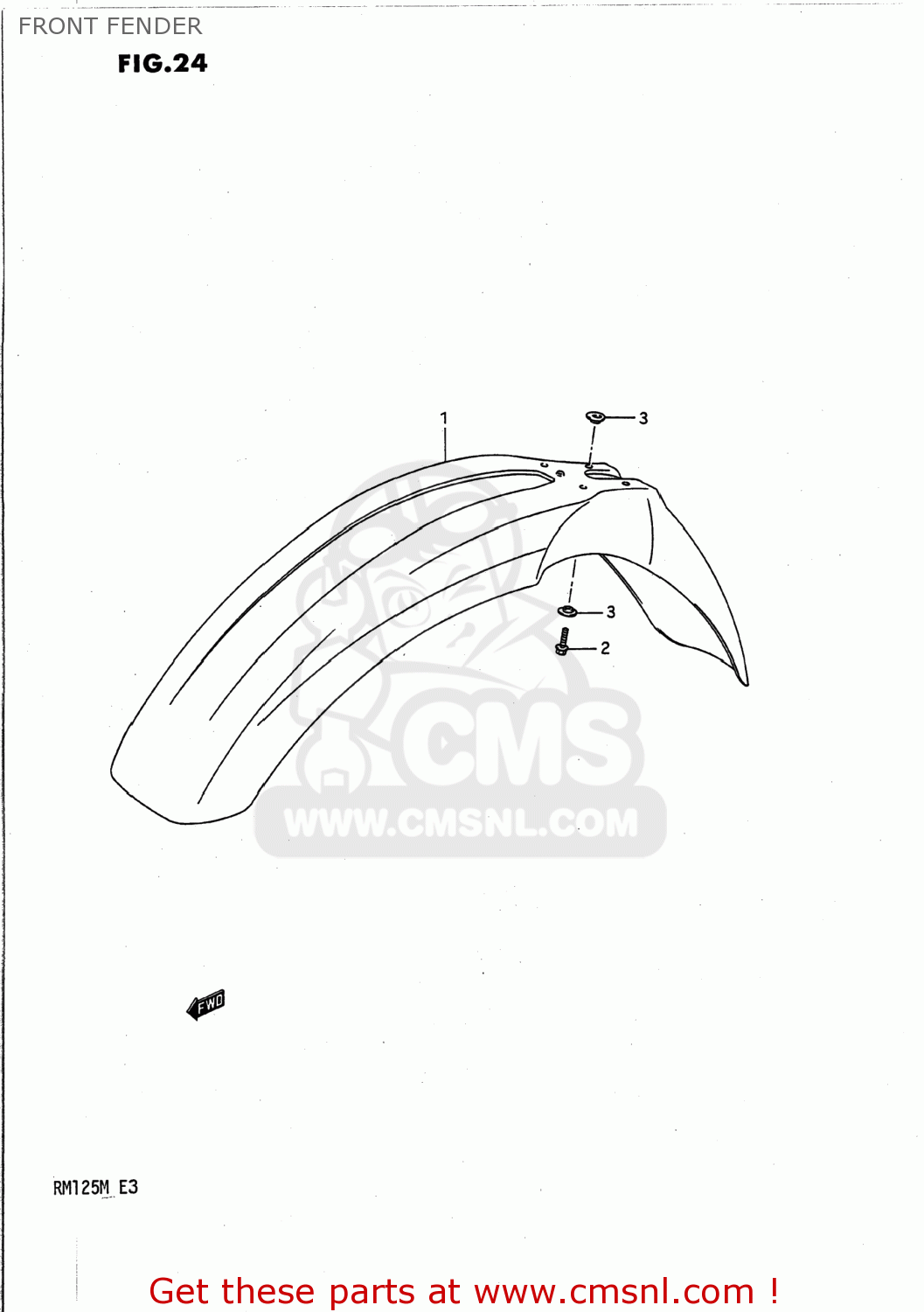 FRONT FENDER RM125 1989 (K) USA (E03)