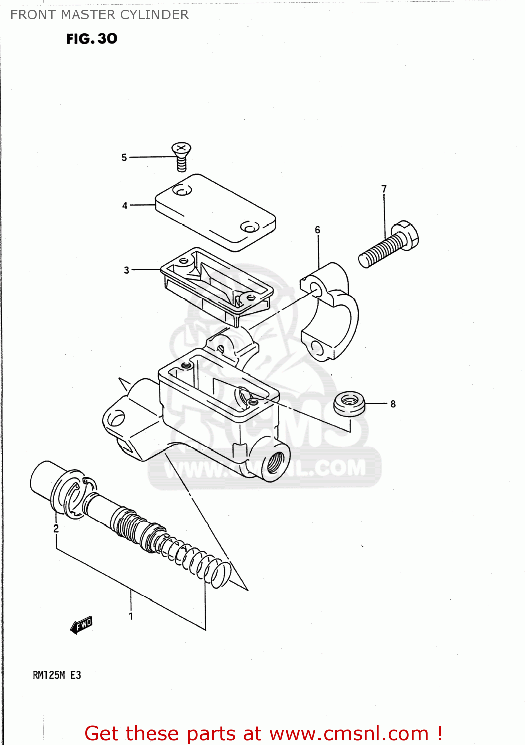 FRONT MASTER CYLINDER RM125 1989 (K) USA (E03)