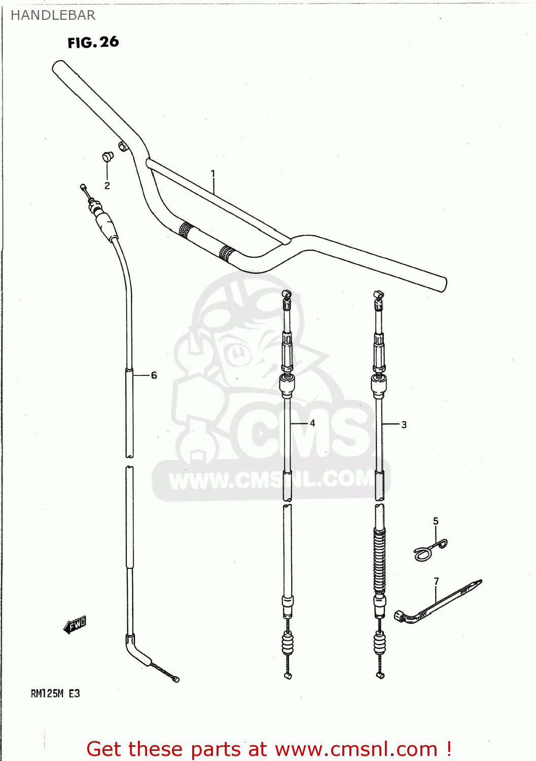 HANDLEBAR RM125 1989 (K) USA (E03)