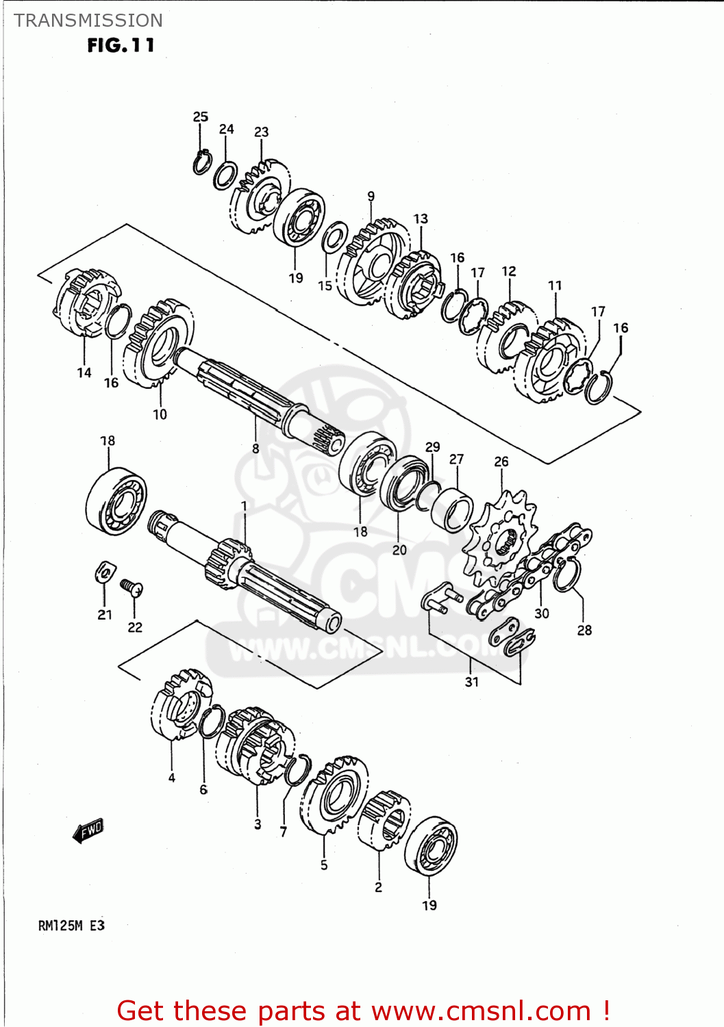 TRANSMISSION RM125 1989 (K) USA (E03)