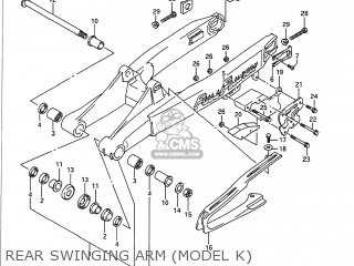REAR SWINGING ARM (MODEL K) - RM125 1989 (K) USA (E03)