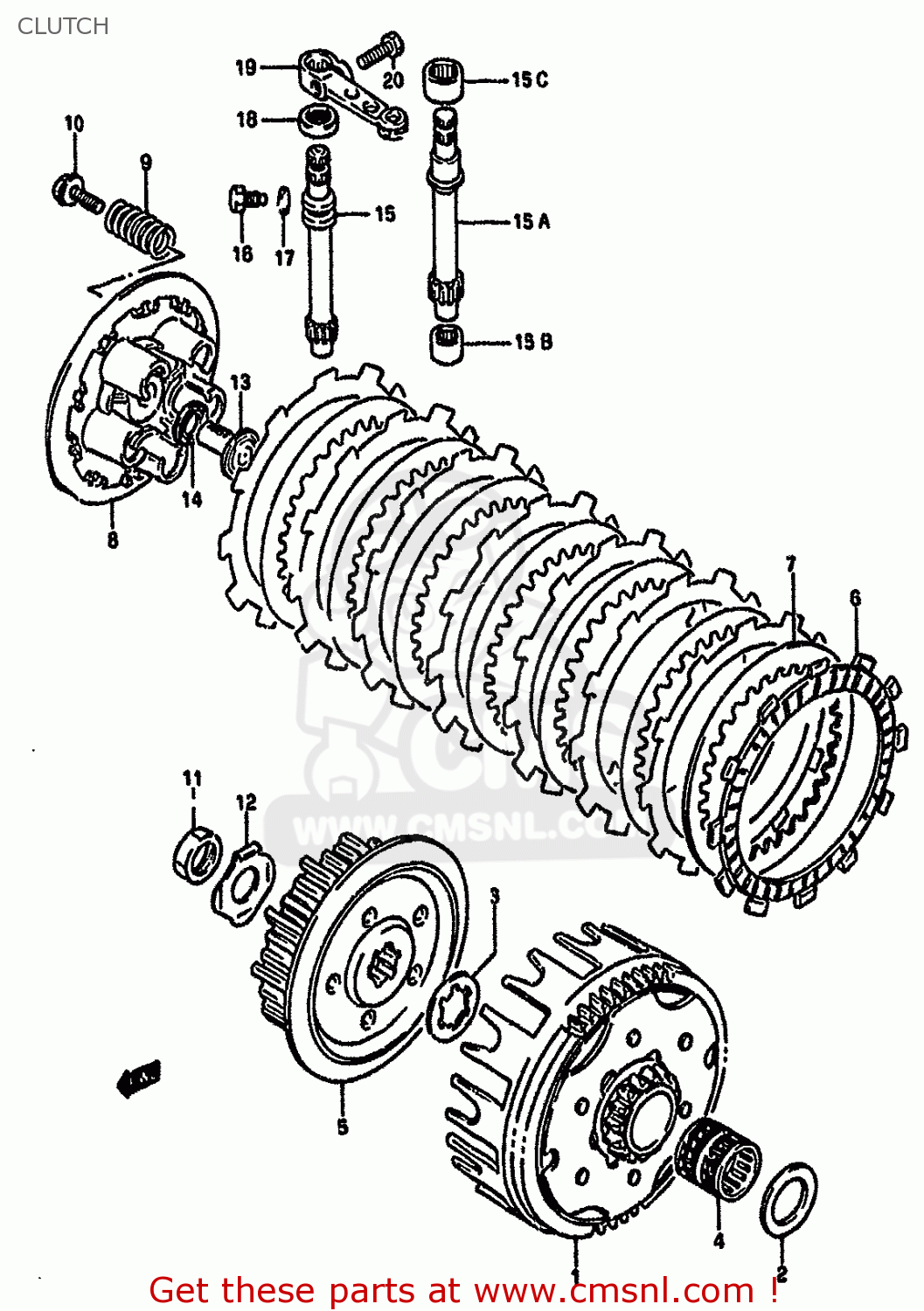CLUTCH RM125 1990 (L) UNITED KINGDOM FRANCE AUSTRALIA (E02 E04 E24)