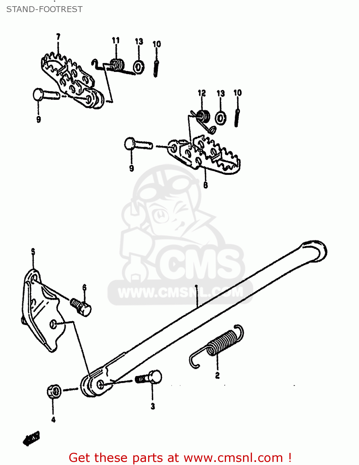 STAND-FOOTREST RM125 1990 (L) UNITED KINGDOM FRANCE AUSTRALIA (E02 E04 E24)