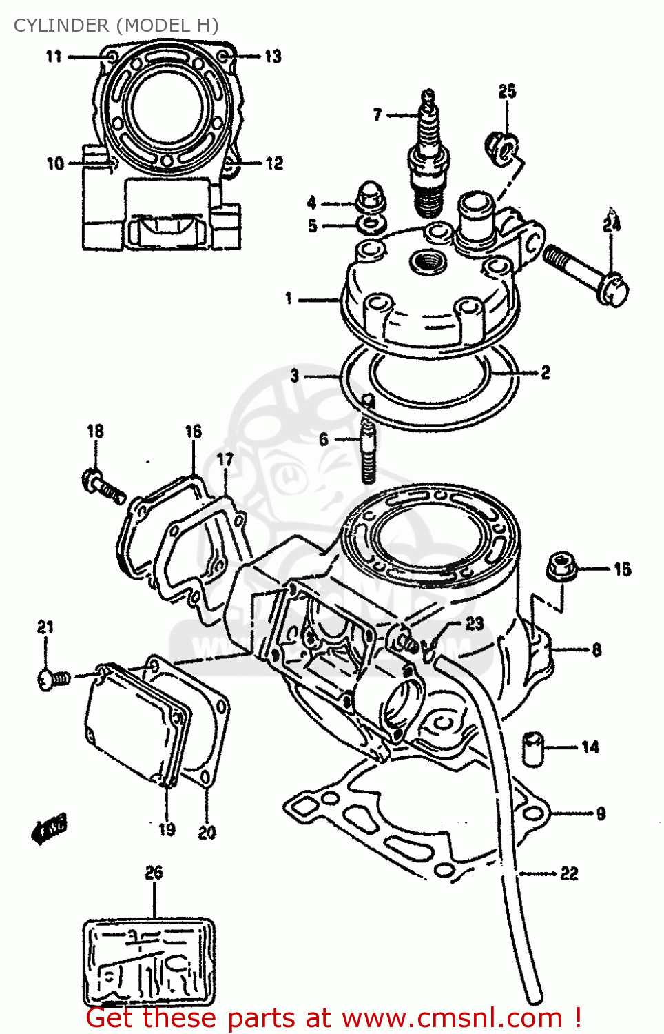 CYLINDER (MODEL H) RM125 1990 (L) UNITED KINGDOM FRANCE AUSTRALIA (E02 E04 E24)