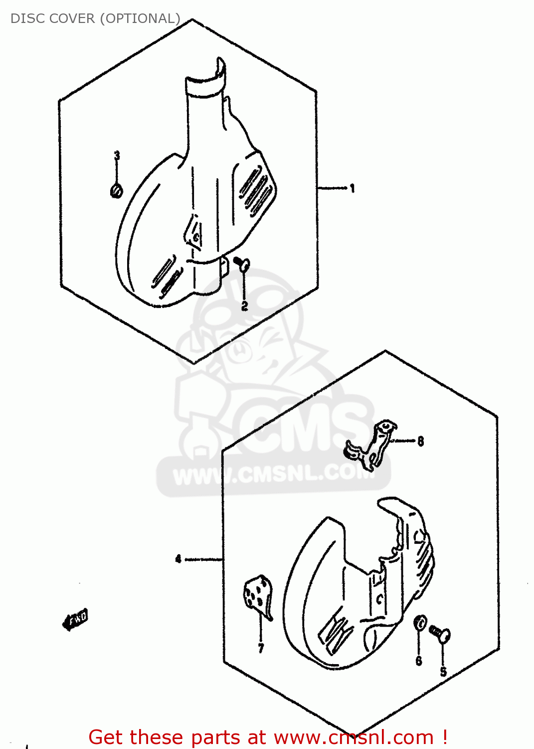 DISC COVER (OPTIONAL) RM125 1990 (L) UNITED KINGDOM FRANCE AUSTRALIA (E02 E04 E24)