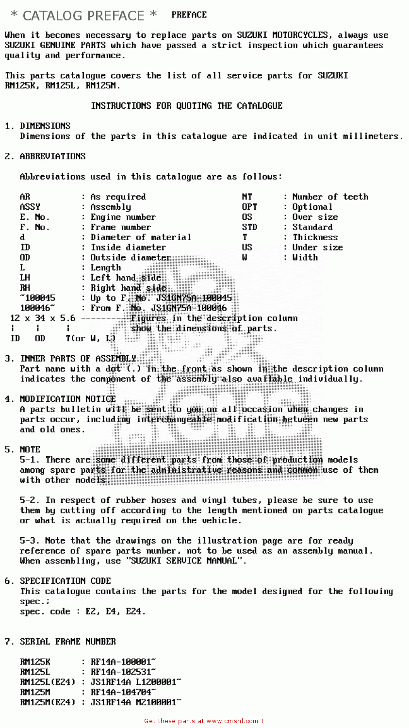 * CATALOG PREFACE * RM125 1990 (L) UNITED KINGDOM FRANCE AUSTRALIA (E02 E04 E24)