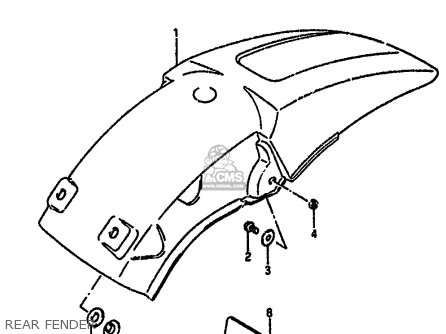 REAR FENDER - RM125 1990 (L) UNITED KINGDOM FRANCE AUSTRALIA (E02 E04 E24)