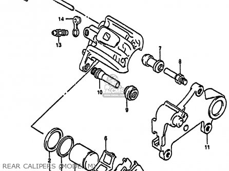 REAR CALIPERS (MODEL M) - RM125 1990 (L) UNITED KINGDOM FRANCE AUSTRALIA (E02 E04 E24)